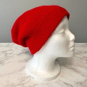 Vintage Red Knit Slouchy Winter Hat